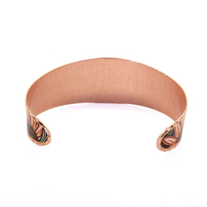 Copper Art Bracelet - Western Sunflowers Wide Cuff